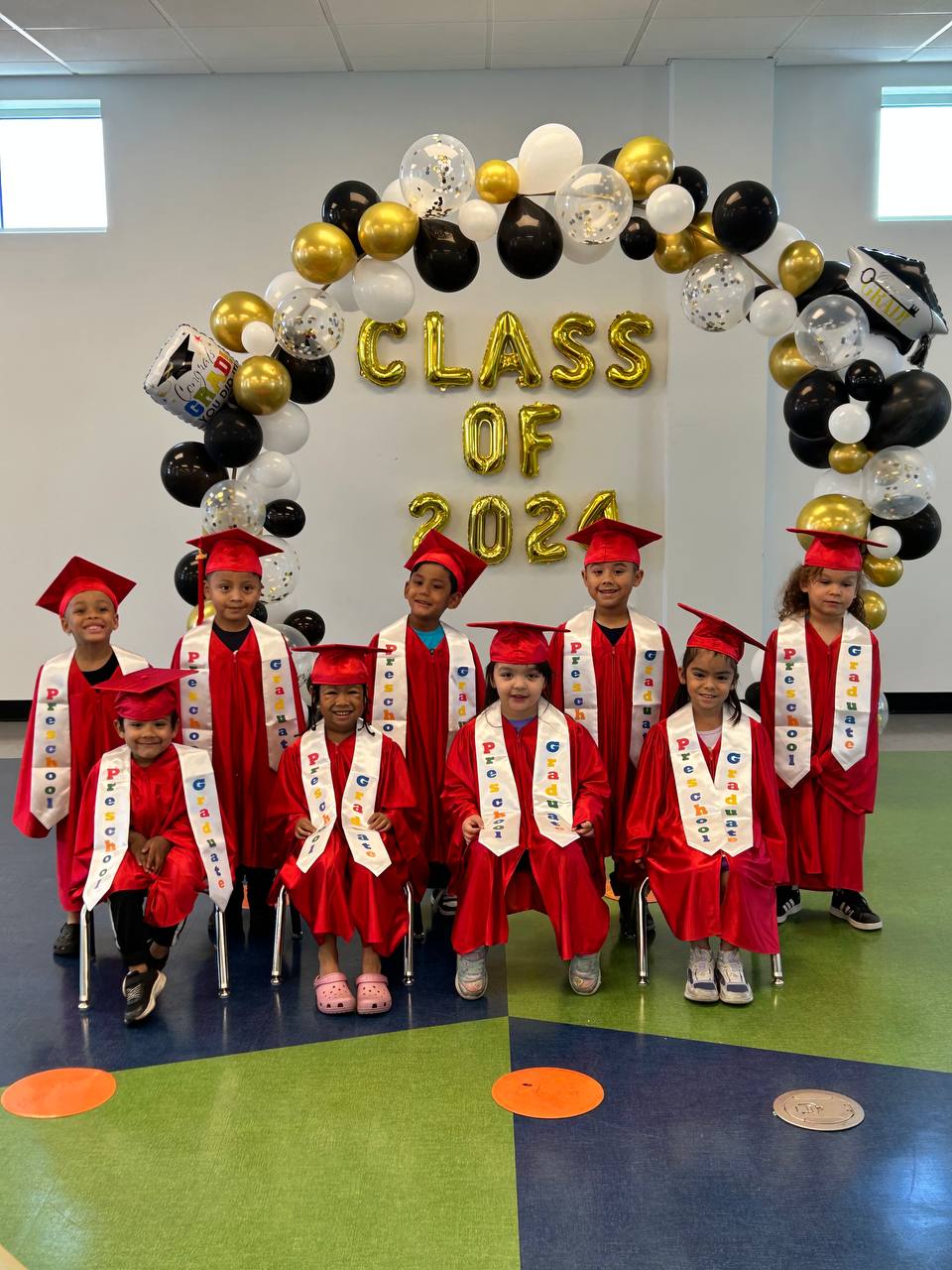 Happy children playing at preschool